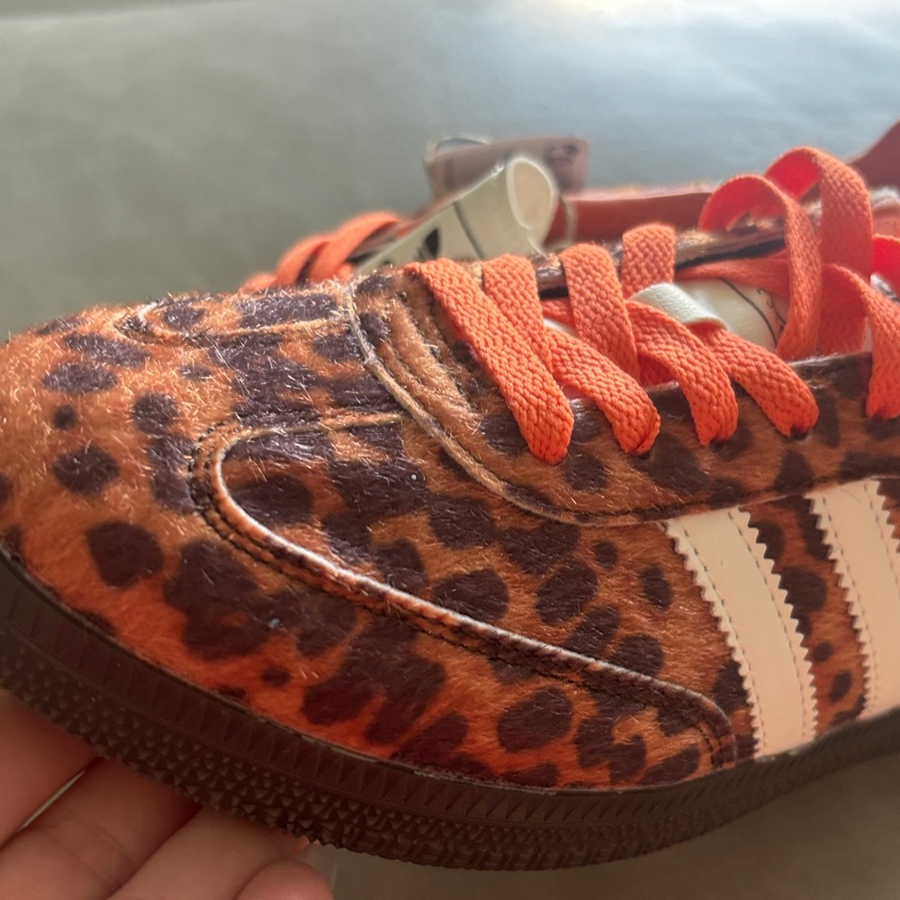 Adidas Leopard Print Sneakers with Orange Highlights - Picture 4 of 7
